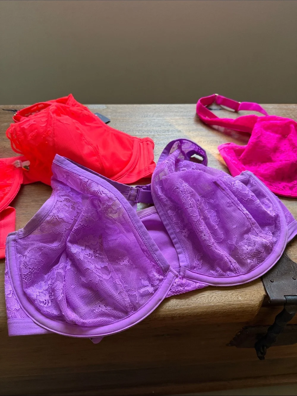 Cacique Lace Underwire Bras in Orange, Neon Pink, Purple & Lime